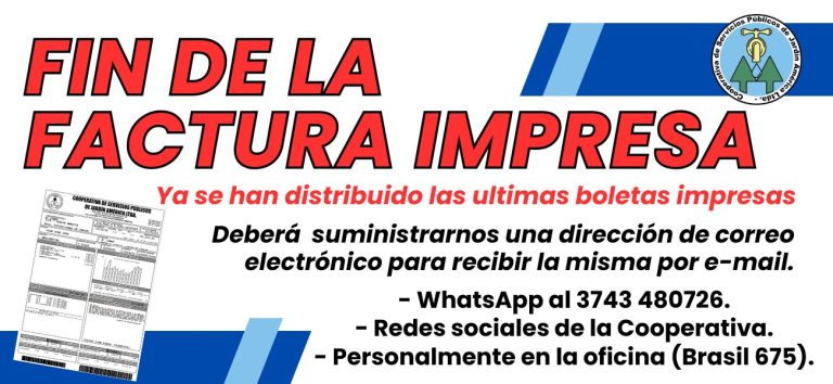 Fin de las factura impresas